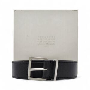 Maison Margiela S35TP0399 Calf Leather Belt For Men Black 90cm - New